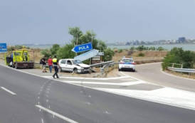 CAGLIARI, Perde il controllo dell’auto e finisce contro il guardrail nella Statale 195