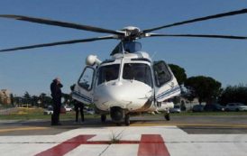ORISTANO, Donna incinta trasportata con urgenza da elicottero della Polizia ad ospedale romano